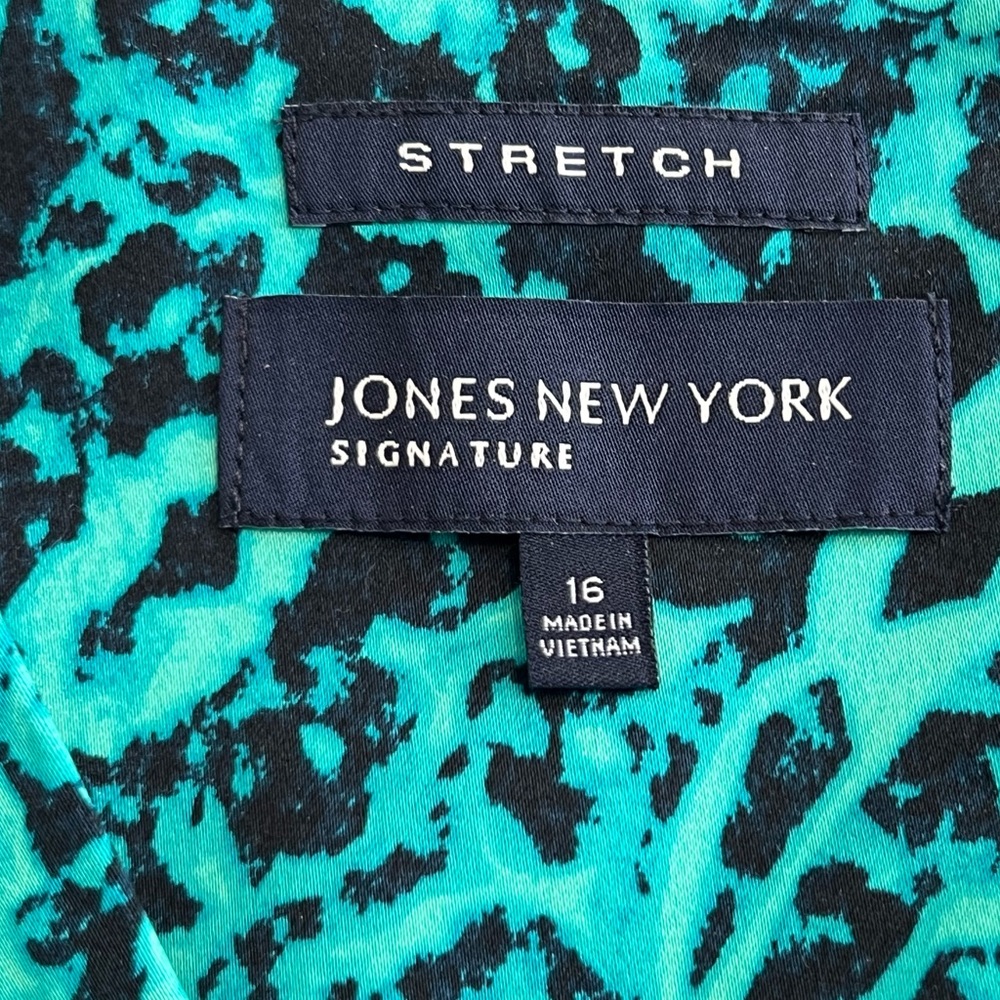 Jones New York Teal and Black Paisley Midi Dress - Picture 4 of 7